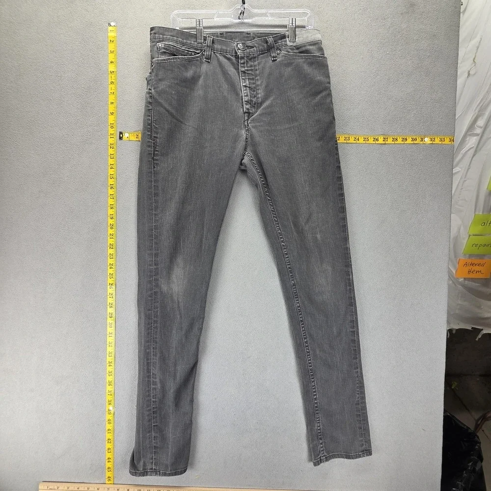Vintage Levis Blue Star Jeans Mens 34x34 Gray Charcoal Wash Zip Fly Engineered